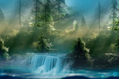 Forests: Mystical Forest Walpaper Nature Landscape Waterfall Full ...
