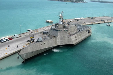 Littoral Combat Ship USS Independence (LCS 2) Arrives At Mole Pier ...