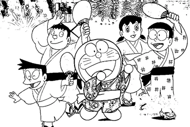 Gambar Mewarnai Doraemon Nobita Shizuka Suneo Giant Lucu
