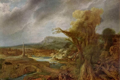 Landscape With Obelisk , Rembrandt Wallpapers