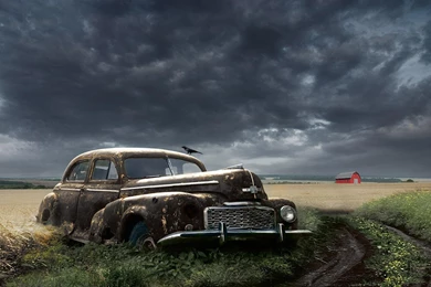 Abandoned Rusty Classic Car In A Field HD Desktop Wallpapers ...
