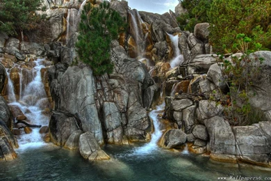 Mountain Stream Lakes Rocks Waterfall   1280x800   Landscape ...