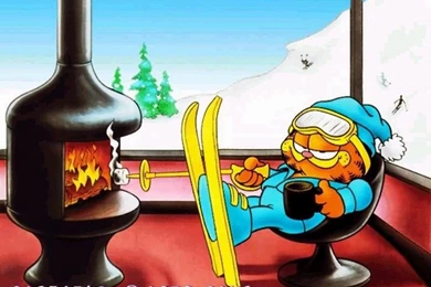 Garfield Desktop Wallpaper Watching TV