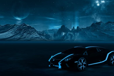 Tron Style Lamborghini Aventador Wallpapers