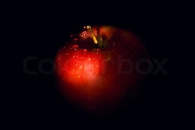 Apple On A Black Backgrounds