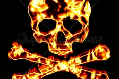 Wallpapers Skull Knife Flaming And Crossbones Illustration Iso ...