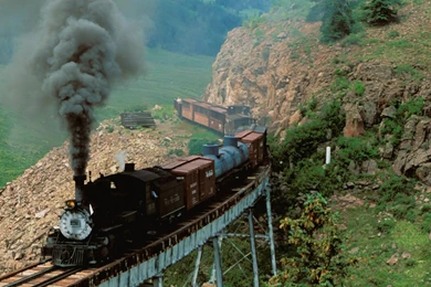 Steam Locomotive Crossing Bridge < Transport < Vehicles < Desktop ...