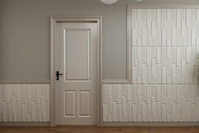 ThreeDwall 31.4' X 24.6" Paintable Brick 3D Embossed 3 Piece Panel ...