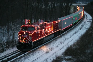 Xmas Train Christmas Landscapes Wallpapers Image