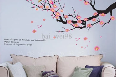 18*24 Wall Stickers Plum Flower Sticker Living Room And Bedroom ...