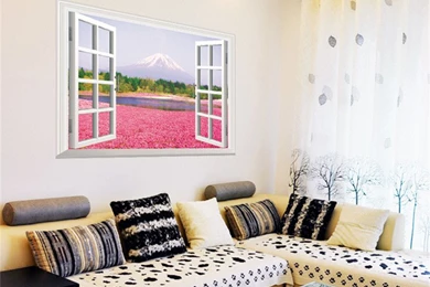 Aliexpress.com : Buy Fake Window Wall Decals Cherry Blossoms ...