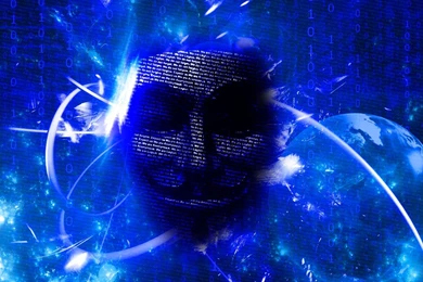 Abstract Blue Anonymous Matrix Binary Code Wallpapers