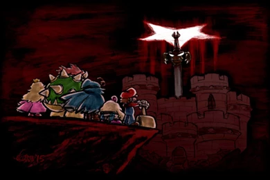 Super Mario RPG Cast Fight Exor Sword At Bowsers Castle Geno ...