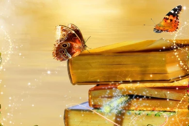 Books, Butterflies, And Flowers Computer Wallpapers, Desktop ...
