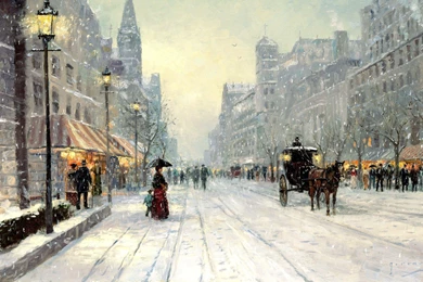 KINKADE WINTERS DUSK IN HD WALLPAPER   (