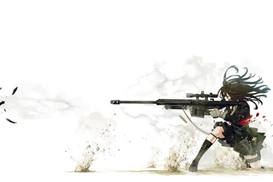 Anime Sniper Girl White Desktop Wallpapers   Large HD Wallpapers