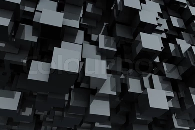 Black Glossy Cubes Abstract Backgrounds