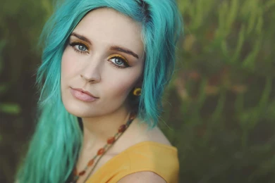 Women, Dyed Hair, Face, Portrait, Green Hair   HD Wallpapers