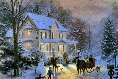 Best Thomas Kinkade (22) Desktop Wallpaper Backgrounds Collection