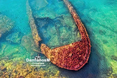 Piraeus Boat Wreck Greece Wide Wallpapers   ThyWalls.com