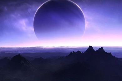 Space Art Solar Eclipse Planet Mountain HD Wallpapers, Desktop ...