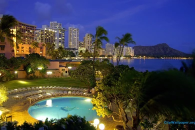 High Resolution Waikiki Beach Honolulu City Wallpapers 1920x1200 ...