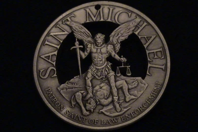 Saint Michael Cut Bronze Medallion Archangel By LazyCatCutCoins