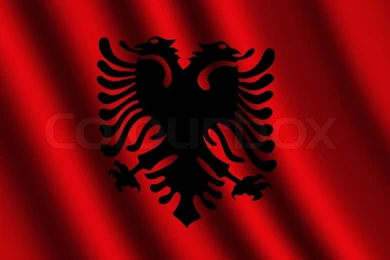 The Albanian Flag Stock Photo