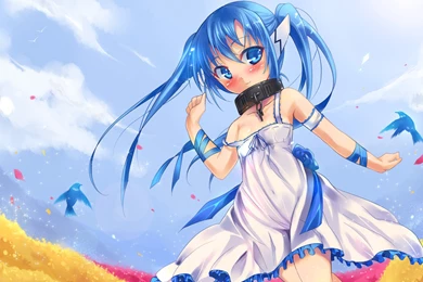 Archivo:84599 Animal Bird Blue Eyes Blue Hair Nymph Petals Sora No ...
