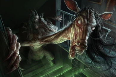 Download Wallpapers 2560x1440 Undead, Mouth, Light, Stairs Mac iMac ...