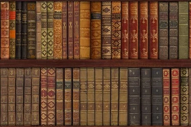 Library Bookcase, Old Books Wall Mural Decor Photo Wallpapers