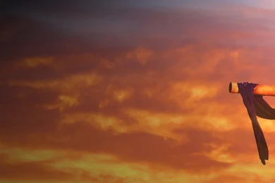 Download Wallpapers 2560x1024 Cross, Horizon, Hills, Sky Dual ...