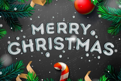 Simple Merry Christmas Illustration Desktop Wallpapers