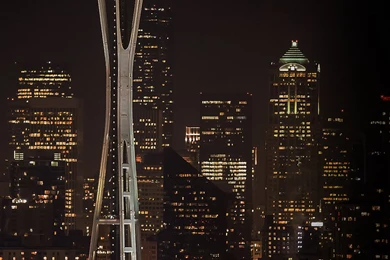 Seattle Night Light City Skyline Android Wallpapers Free Download