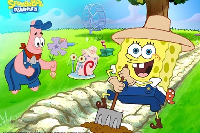 Spongebob Squarepants Farmer And Patrick Wallp