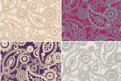 NEW LUXURY RASCH MANDALAY PAISLEY LEAF METALLIC GLITTER 1960S ...