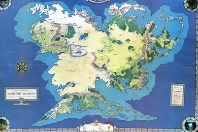 Wallpapers Middle Earth Map Iron Crown 4724x3281