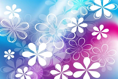 Cute Flowers Vector Backgrounds Abstract