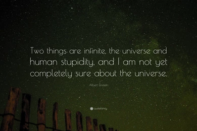 Albert Einstein Quote: “Two Things Are Infinite, The Universe And ...