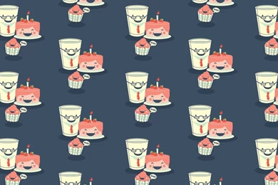 Kawaii Cake And Shake Family Twitter Header   Food Wallpapers