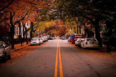 American Town Autumn the City Landscape Photography Wallpapers ...