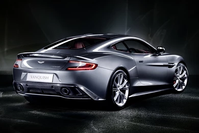 Aston Martin Vanquish Aston Martin Vankuish Supercar Grey Rear ...