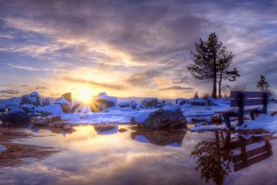 Winter Beach Sunset Wallpapers, Beach Pictures And Images