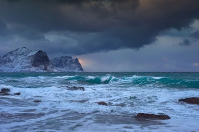 Beach Wallpapers   Winter Sunset At The Ocean   Wallpapers