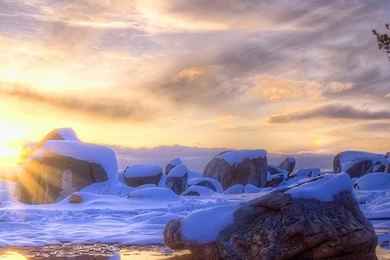 Winter Beach Sunset iPhone 6 Wallpapers