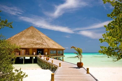 Download Wallpapers 3840x2160 Pier, Bridge, Gulf, Tropics, Resort ...