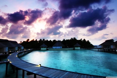 Water Bungalows HD Desktop Wallpapers : High Definition ...