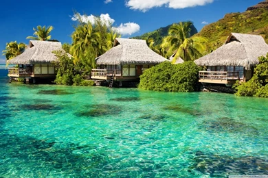 Overwater Bungalows HD Desktop Wallpapers : Widescreen : High ...