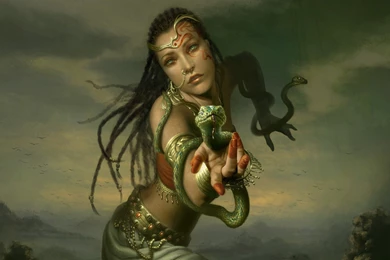 Green Snakes Fantasy Art Gypsy Wallpapers