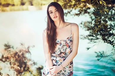 Lake girl model photo hd wallpapers